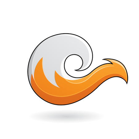 Vector Illustration of Abstract Fox Icon isolated on a white backgroundのイラスト素材