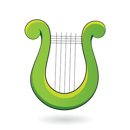 Vector Illustration of a Harp Icon isolated on a white backgroundのイラスト素材