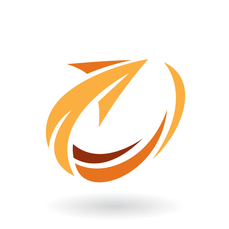 Vector Illustration of Abstract Rotating Arrow Icon isolated on a white backgroundのイラスト素材