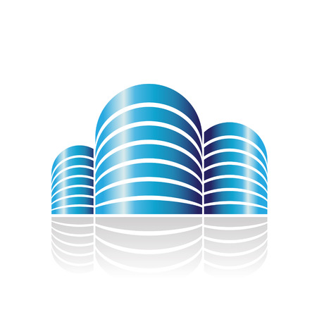 Design Concept of Shiny Cylindrical Residences Icon, Vector Illustration Isolated on a White Backgroundのイラスト素材
