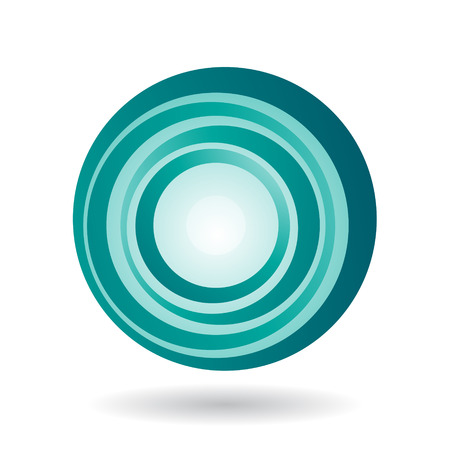 Vector Illustration of a Striped Persian Green Icon for Letter O isolated on a White Backgroundのイラスト素材