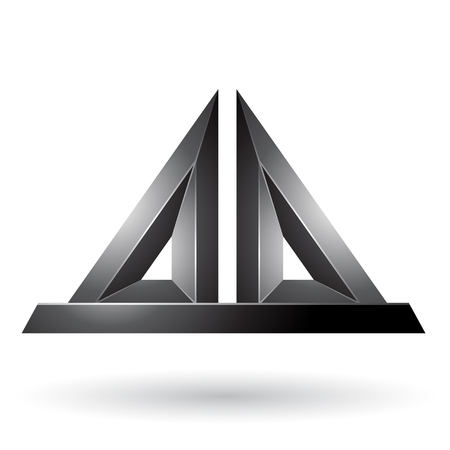 Vector Illustration of Black 3d Pyramidical Embossed Shape isolated on a White Backgroundのイラスト素材