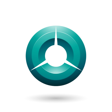 Vector Illustration of Persian Green Glossy Shaded Circle isolated on a white backgroundのイラスト素材