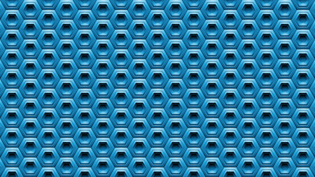 Illustration of Blue Embossed Hexagon Background