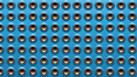 Illustration of Blue Embossed Round Loudspeaker Background