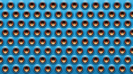 Illustration of Blue Black and Orange Embossed Round Loudspeaker Backgroundの写真素材