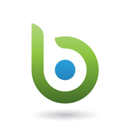 Illustration of a Green Round Bold Icon for Letter B isolated on a White Backgroundの写真素材