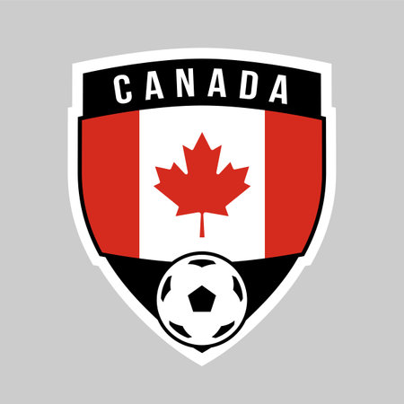 Illustration of Canada Shield Team Badge for Football Tournamentのイラスト素材