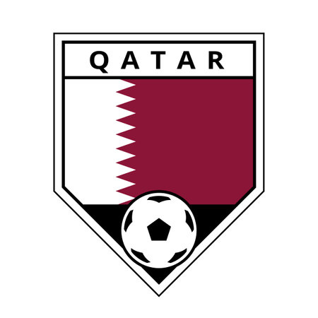 Illustration of Qatar Angled Team Badge for Football Tournamentのイラスト素材