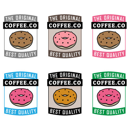 Doughnut or Donut Icon with Text isolated on a White Backgroundのイラスト素材