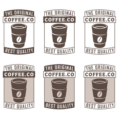 Paper Coffee or Tea Cup Icon with Text isolated on a White Backgroundのイラスト素材
