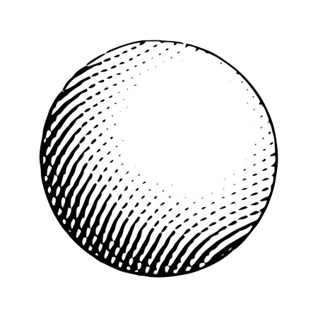 Illustration of Scratchboard Engraved Sphere isolated on a White Backgroundのイラスト素材