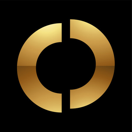 Golden Letter O Symbol on a Black Background - Icon 9のイラスト素材