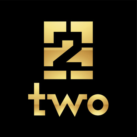 Golden Symbol for Number 2 on a Black Background - Icon 5のイラスト素材