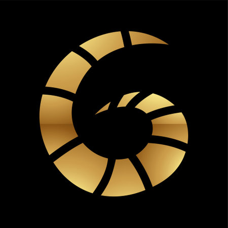 Golden Letter G Symbol on a Black Background - Icon 5の写真素材