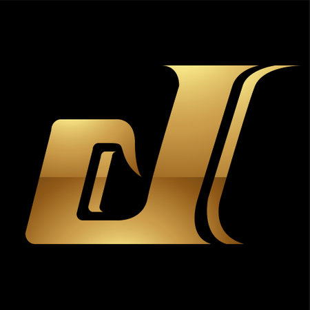 Golden Letter D Symbol on a Black Background - Icon 1の写真素材