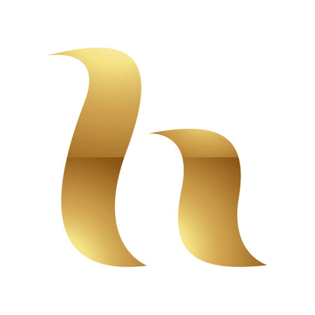 Golden Letter H Symbol on a White Background - Icon 6の写真素材