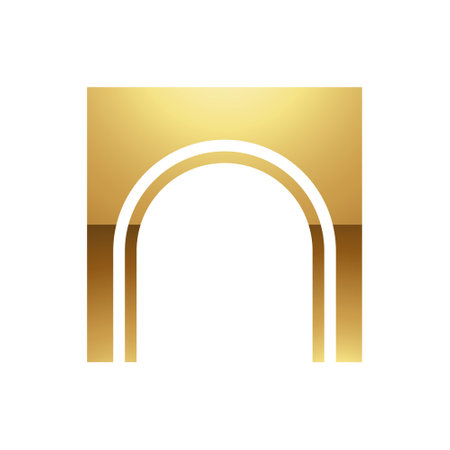 Golden Letter N Symbol on a White Background - Icon 9の写真素材