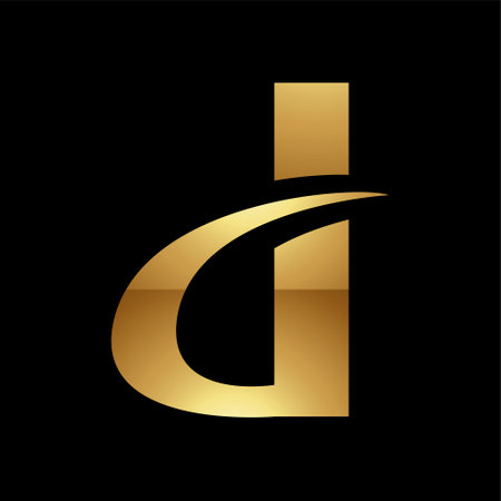 Golden Letter D Symbol on a Black Background - Icon 7の写真素材