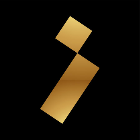 Golden Letter I Symbol on a Black Background - Icon 1の写真素材