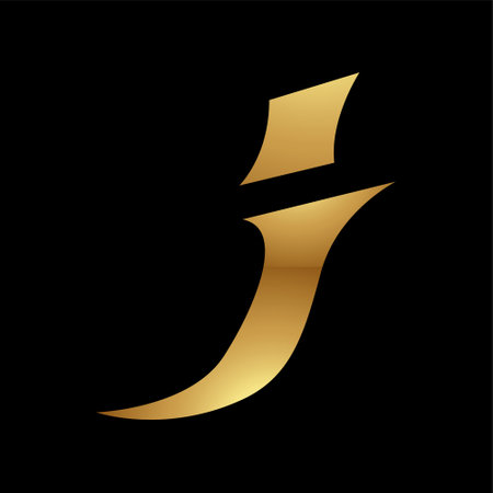 Golden Letter J Symbol on a Black Background - Icon 9の写真素材