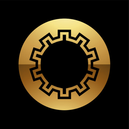 Golden Letter O Symbol on a Black Background - Icon 4の写真素材