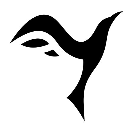 Black Rising Bird Shaped Letter Y Icon on a White Backgroundのイラスト素材