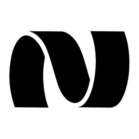 Black Wavy Shaped Letter N Icon on a White Backgroundのイラスト素材