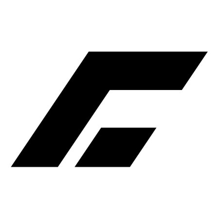 Black Rectangular Italic Letter C Icon on a White Backgroundのイラスト素材