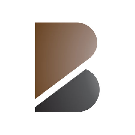 Brown and Black Bold Letter B Icon on a White Backgroundのイラスト素材