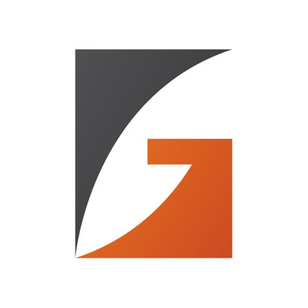 Orange and Black Rectangular Letter G Icon on a White Backgroundのイラスト素材