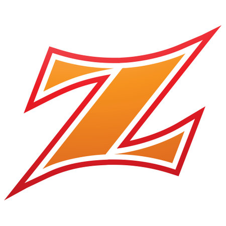 Orange and Red Arc Shaped Letter Z Icon on a White Backgroundのイラスト素材
