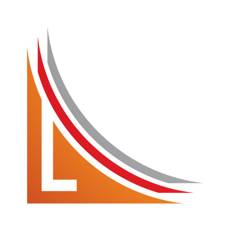 Orange and Red Letter L Icon with Layers on a White Backgroundのイラスト素材