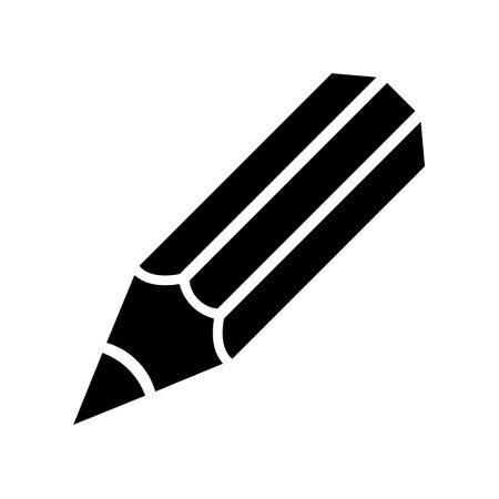 Black Abstract Pencil Stationery Icon on a White Backgroundのイラスト素材