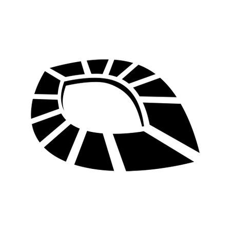 Black Abstract Striped Eye Icon in Perspective on a White Backgroundのイラスト素材
