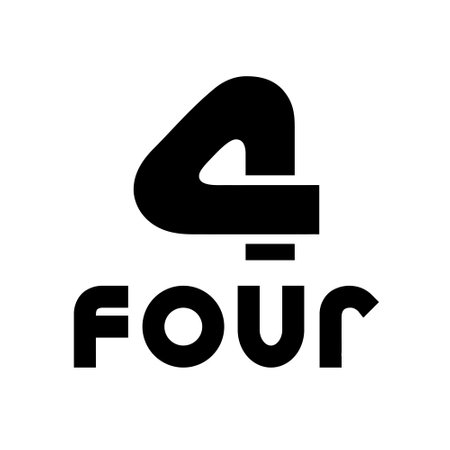 Black Symbol for Number 4 on a White Background - Icon 1のイラスト素材