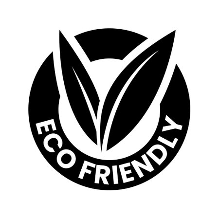 Black Eco Friendly Icon with V Shaped Leaves 4 on a White Backgroundのイラスト素材