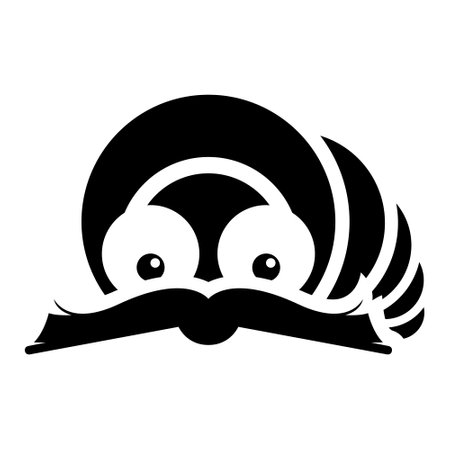 Black Abstract Simplistic Book Worm Icon on a White Backgroundのイラスト素材