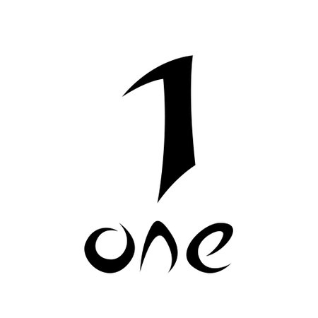 Black Symbol for Number 1 on a White Background - Icon 1のイラスト素材