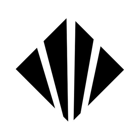 Black Stripe Shaped Abstract Diamond Square Icon on a White Backgroundのイラスト素材
