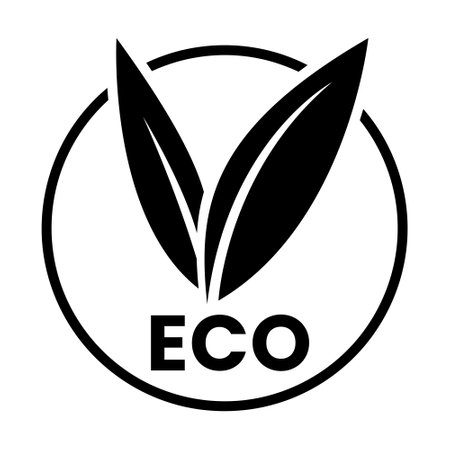 Black Eco Friendly Icon with V Shaped Leaves 6 on a White Backgroundのイラスト素材