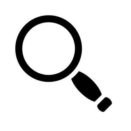 Black Abstract Magnifier Stationery Icon on a White Backgroundのイラスト素材