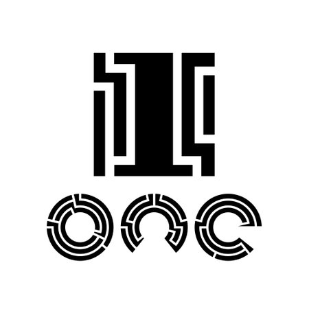 Black Symbol for Number 1 on a White Background - Icon 6のイラスト素材