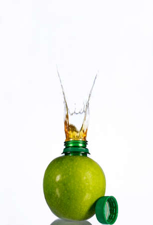 juice in the appleの写真素材