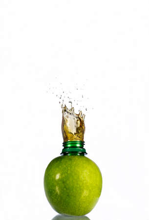 juice in the appleの写真素材
