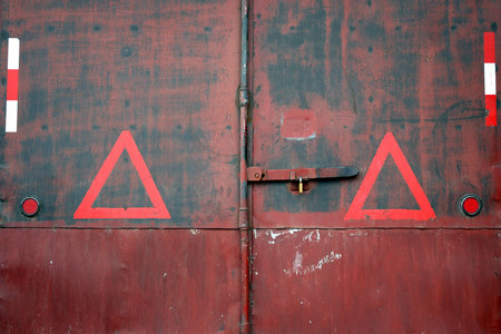 back door of a cargo containerの写真素材