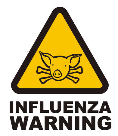 Illustration of a warning swine flu sign.の写真素材
