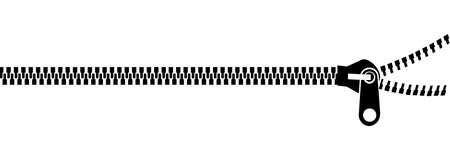 Black zip on white background. のイラスト素材