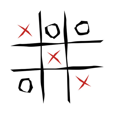 Tic tac toe game illustration on white backgroundのイラスト素材