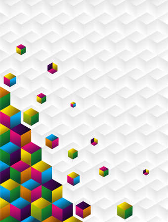 Multicolored cubes background.のイラスト素材